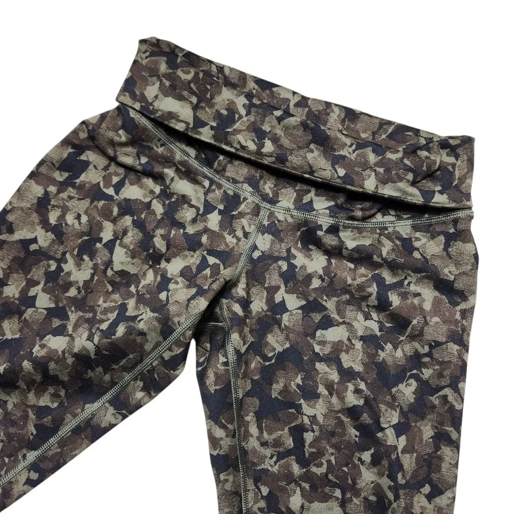 Lululemon Leggings Size 4 Womens WUnder Crop II Foldover Jungle Fatique Green - Picture 8 of 15